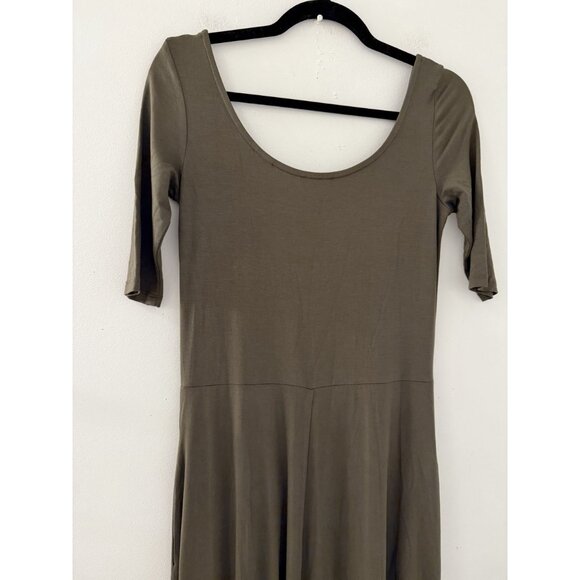 Marcella New York Women's Midi Olive Green Half Sleeve Innogen Dress Size Small - Picture 6 of 7